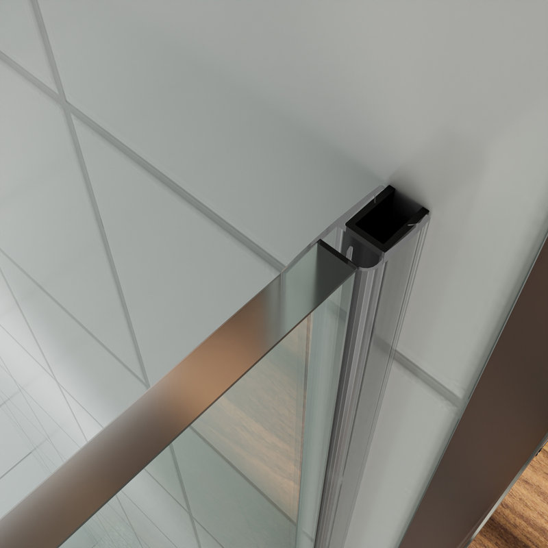 28" W X 72" H Frameless Shower Door - 3/8" (10Mm) Tempered Glass, Hinged Single Swing, Reversible Installation, Matte Black Finish
