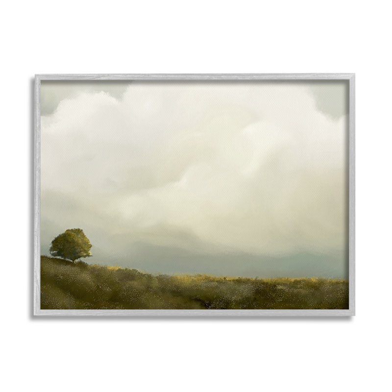 Az-341 - Imprimé de nuages sur pâturages, Estampe numérique Farmhouse, H 16 po x l 20 po x P 1,5 po