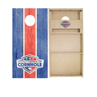 Blue and Red Stripes 2x4 Cornhole Board Set | Includes (2) Boards (8) Bags & Optional Accessories