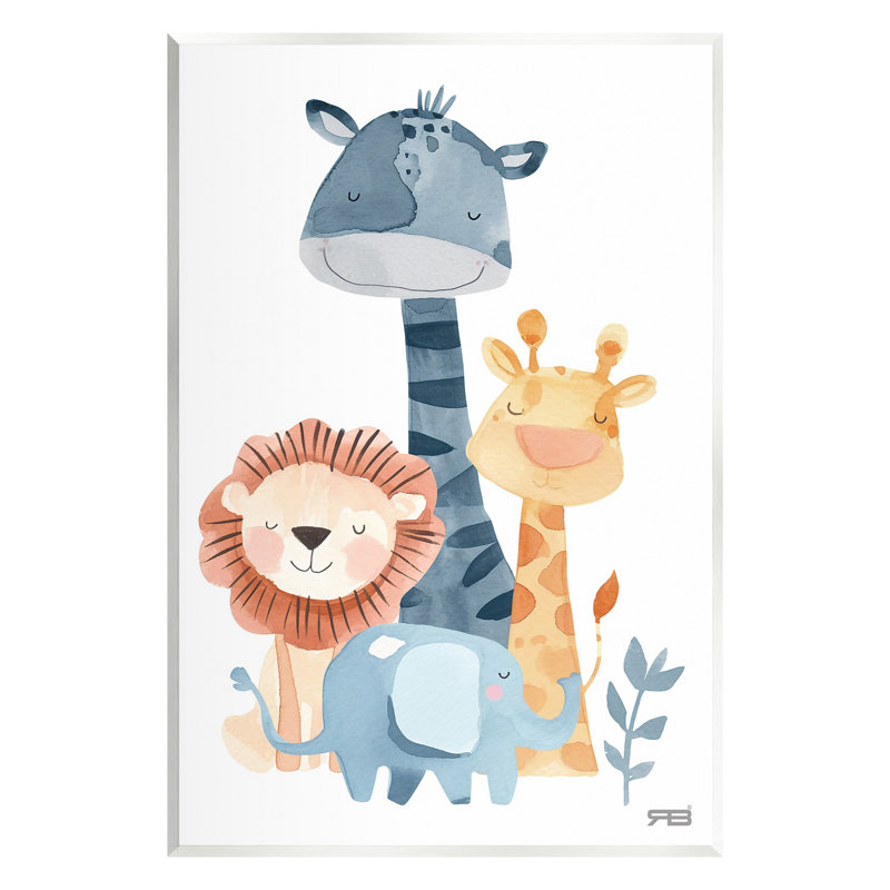 «Gentle Nursery Animals» par RB, H 15 po x l 10 po
