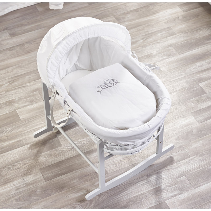 Moses Basket With Stand with Bedding with Mattress