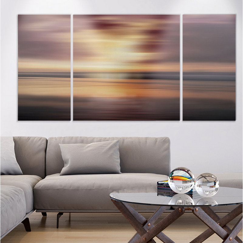 «Evening Light», 3 impressions sur toile, H 24 po x l 48 po x P 1,5 po