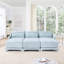 Canapé à trois places, 3 repose-pieds mobiles, équipé d'un coussin lombaire, tissu en chenille, base en bois de haute qualité, conception ergonomique, éponge à haute résilience, facile à installer-235149259
