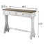 Console blanc antique avec 2 tiroirs - Optimisez l'organisation quotidienne avec un accès silencieux et des glissières latérales en bois à l'avant française pour une durabilité élégante.