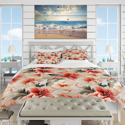 Delicate Neutrals Tropical Pattern II Duvet Cover