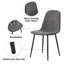 Ensemble de 6 chaises de salle à manger modernes en lin et en coton, gris foncé, siège et dossier intégrés avec pieds robustes en métal noir, l 15,8 po x P 16,9 po x H 34,5 po, idéal pour la décoration intérieure moderne - noir + gris foncé + lin + métal + Ensemble de 6-1838267347
