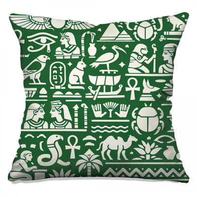 Ancient Egyptian Symbols Double Sided Throw Pillows