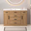 Meuble-lavabo 48 po, armoire de rangement abondante, 2 portes à fermeture douce et 6 tiroirs-1122198016
