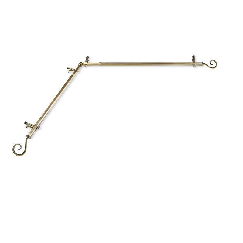 Tringle à rideaux simple Brasfield Curl, 28 po à 48 po, Laiton antique
