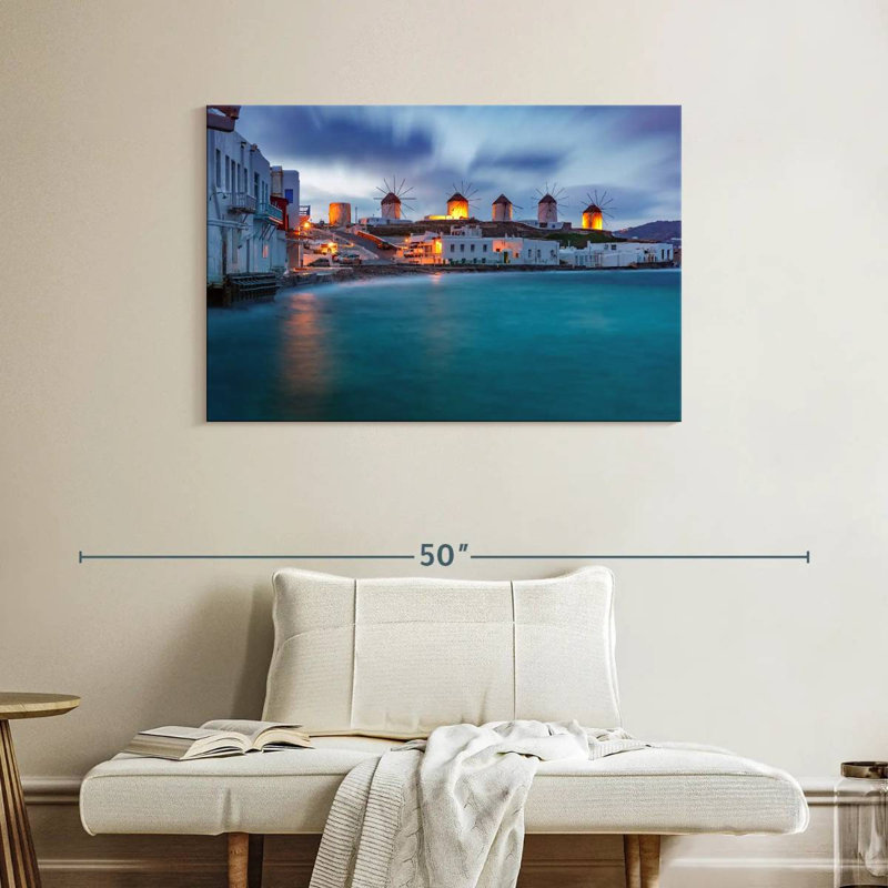 Gillard Mykonos Seaside Windmills, H 26 po x l 39 po