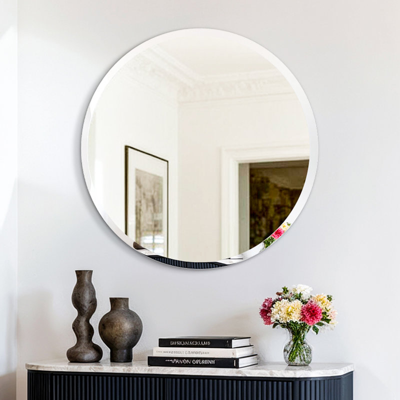 Rithi Round Flat Wall Mirror, 50 cm H x 50 cm W
