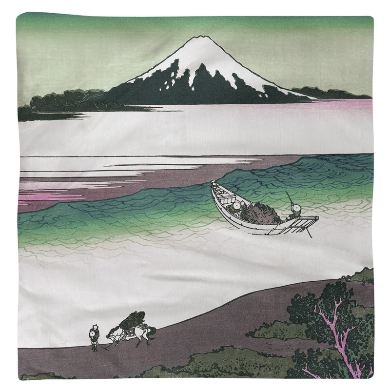 Katsushika Hokusai Cotton Square Napkin, Green