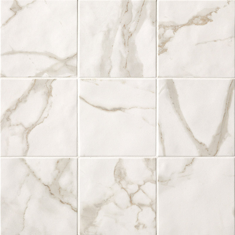 Carreau en porcelaine mate Calacatta de 8 po x 8 po Roma