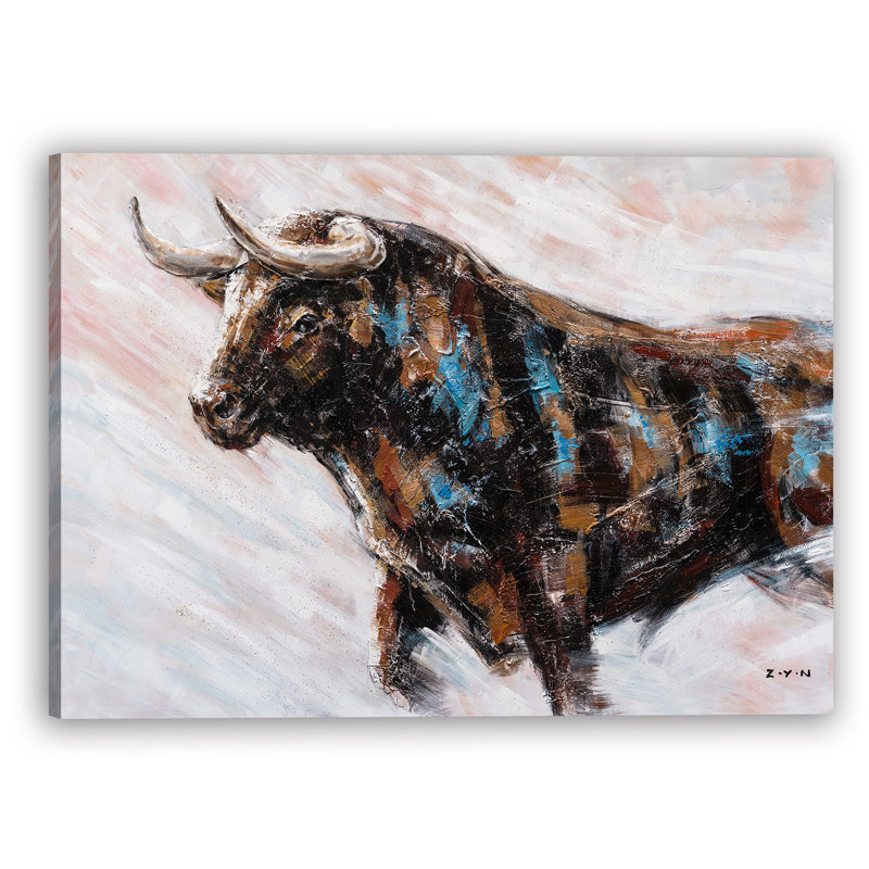 Ox Ox - peinture sur toile tendue, H 12 po x l 16 po x P 1,5 po