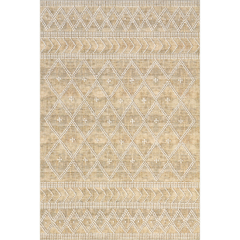 Úna Lattice SplashGuard Machine Washable Area Rug, Rectangle 4' x 6'
