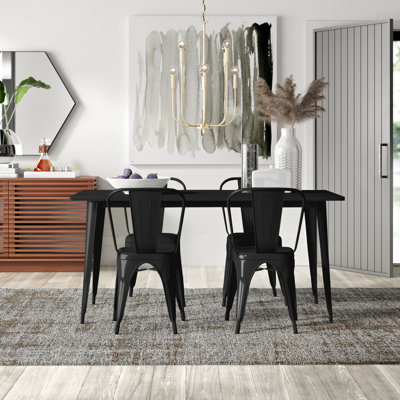 Ensemble de table en métal pour l'intérieur et l'extérieur