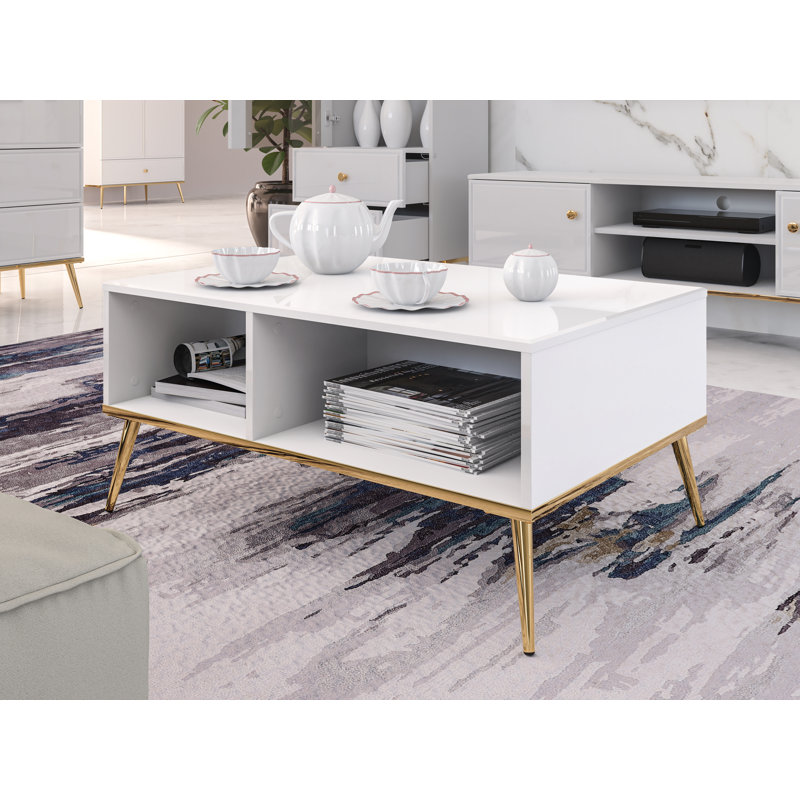 Amyna Four Leg Coffee Table with Storage