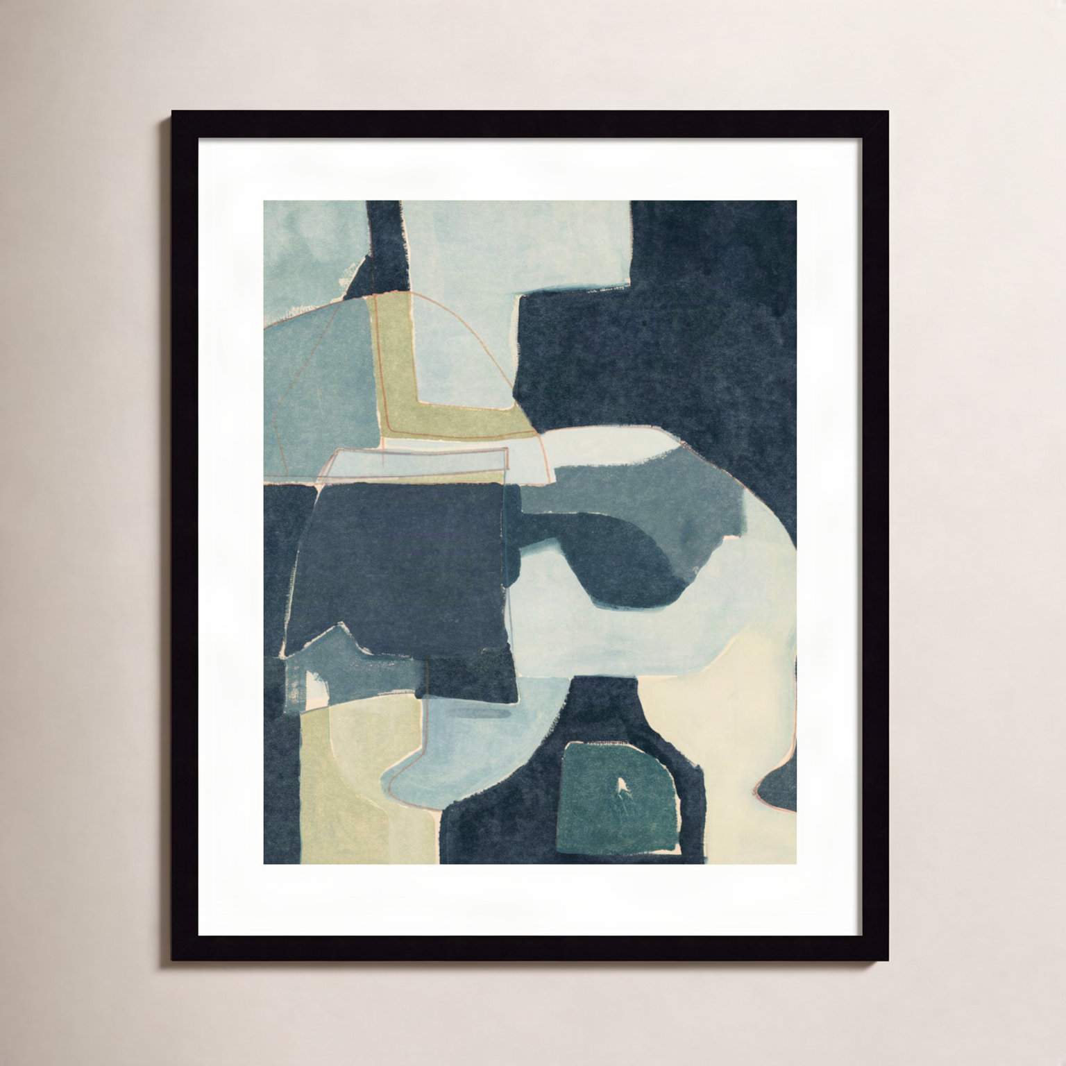 Blue Note III Print by Rob Delamater, Black Framed, 25" H x 21" W x 1" D