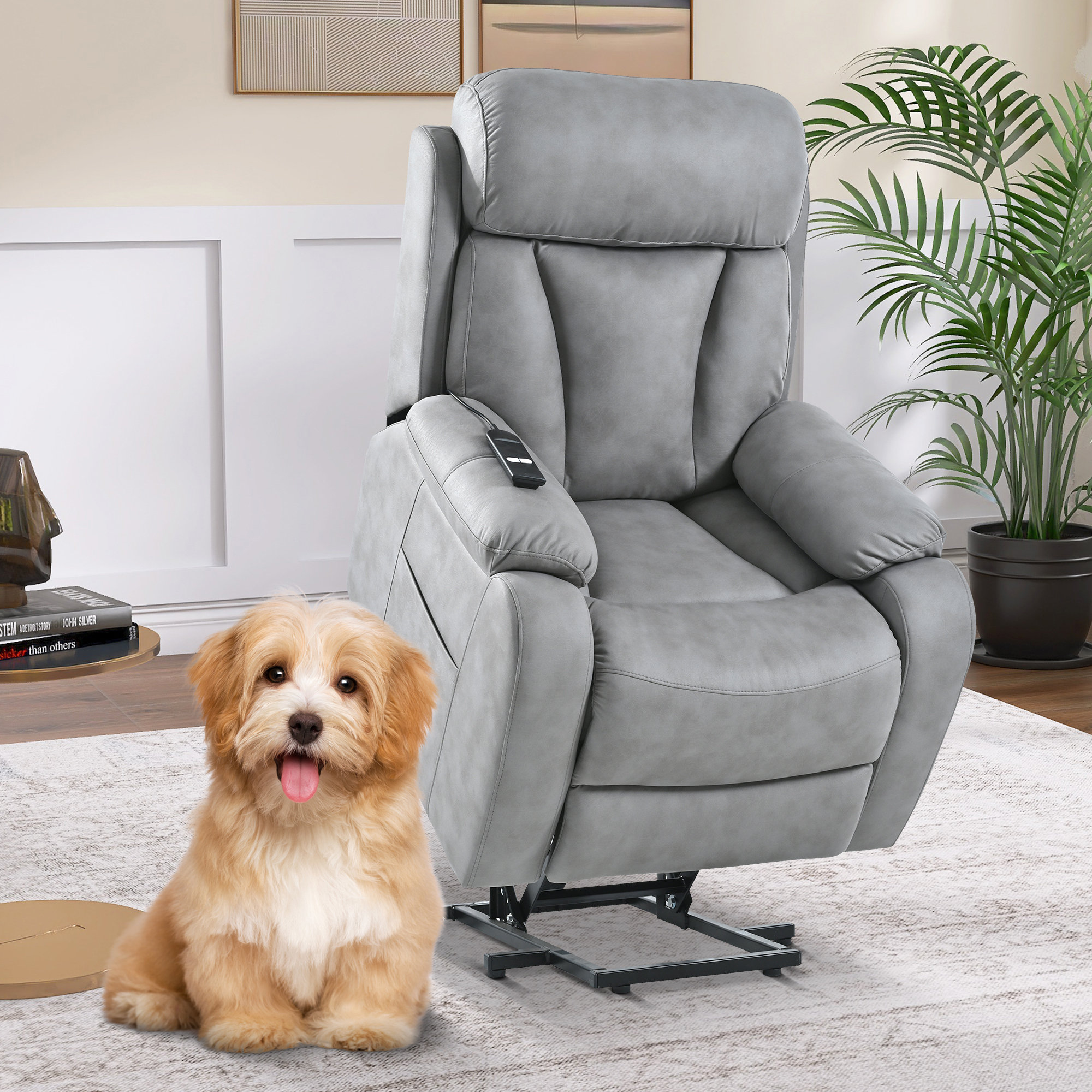 Leather and fabric deals recliner