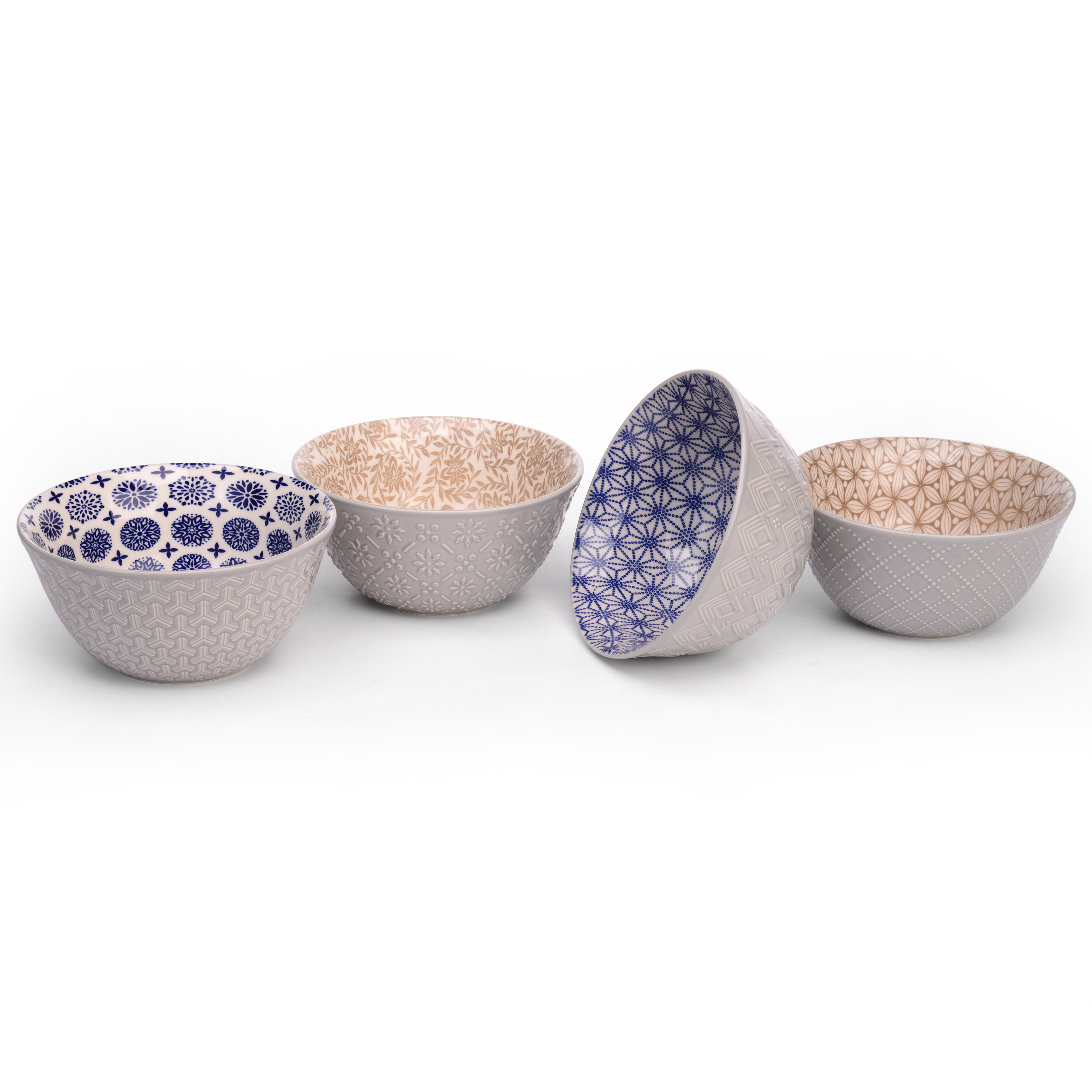 Bruntmor Matte Black Bowls Set Of 6 - 24 Oz Ceramic Serving Plates