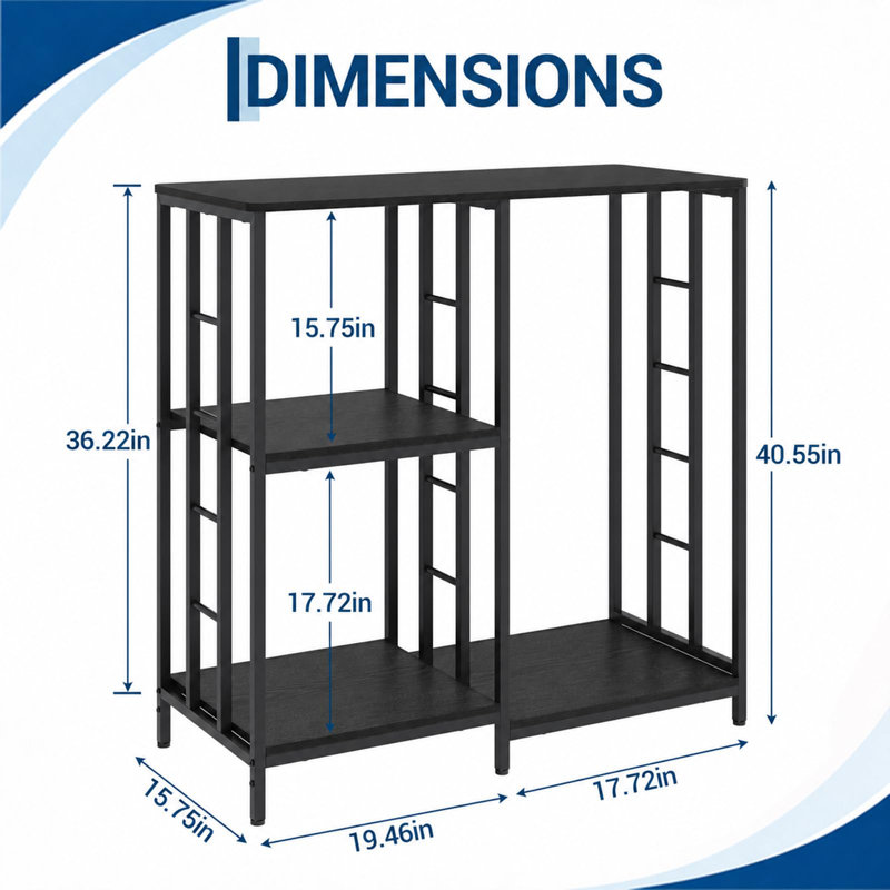 4-Tier Baker's Rack Microwave Stand with Storage Shelves, Heavy-Duty Iron & Wood Refrigerator Shelf Stand, 40.5 in, 260 lb Capacity