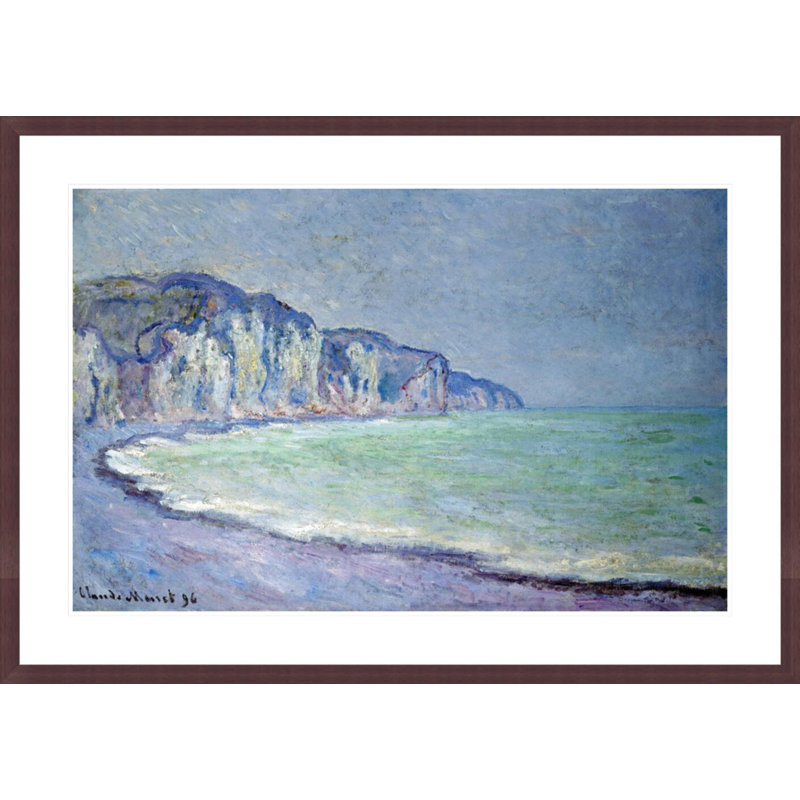 «Falaises à Pourville» par Claude Monet, impression giclée encadrée, H 29,45 po x l 41,5 po