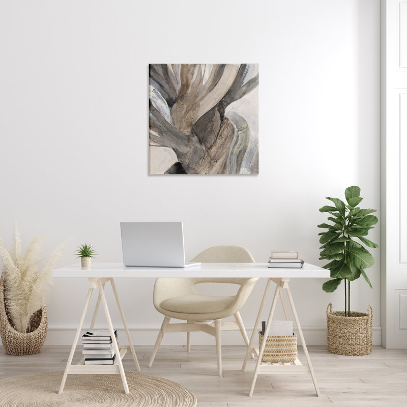 Écorce d'arbre abstrait torsadé brun neutre, H 30 po x l 30 po