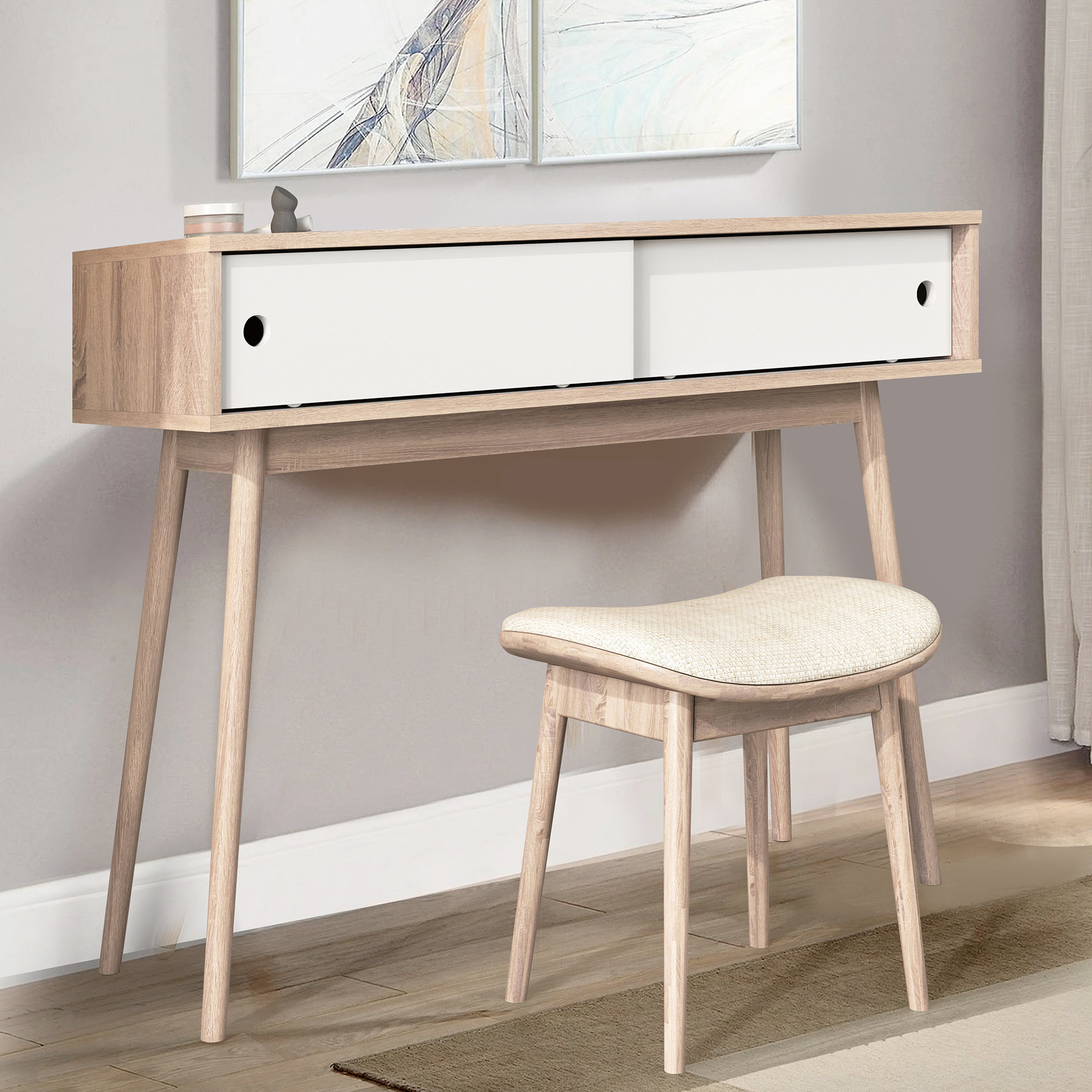 Ivy Bronx 39.6 Inch Wide MDF Entryway Table Storage Console Table With