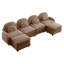 Canapé modulaire en polaire 4 places Teddy-46741016-46741021