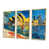 Toile avec cadre flottant or