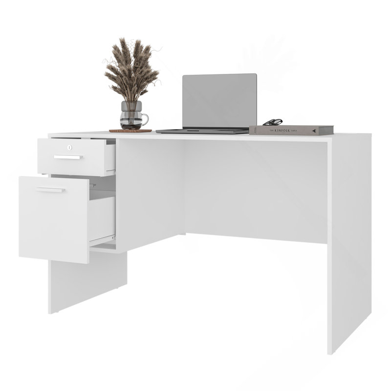 Desk, 2 Drawers, White