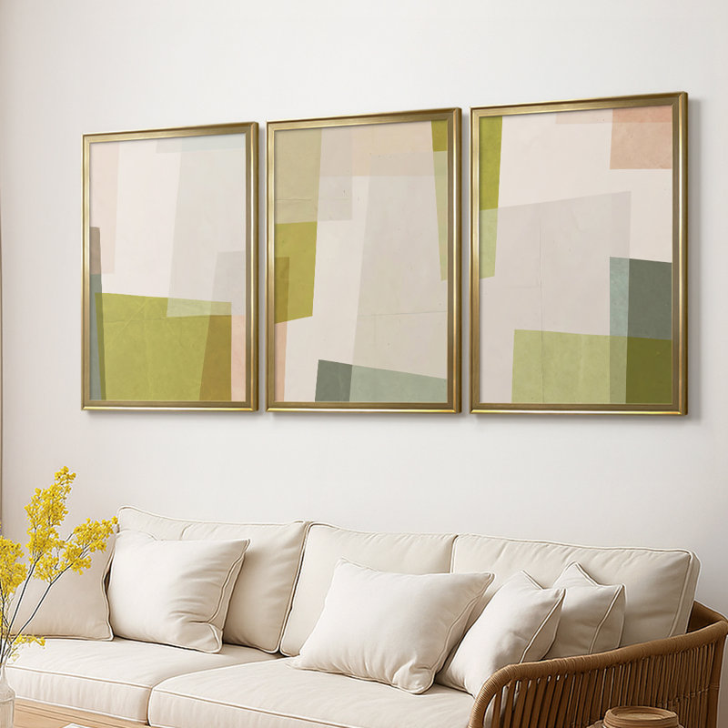 «Overlaping Avions I» - Toile tendue avec châssis sur mesure - 3 pièces