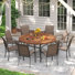 Ensemble repas d'extérieur pour 8 personnes avec fauteuil empilable 8 personnes