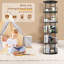 Bibliothèque rotative à 5 niveaux avec plateau tournant à 360 °, rangement fonctionnel pour étude, étagère à livres ronde à rotation verticale de couleur noire, rangement pour la maison Spinning, + fer-131098895