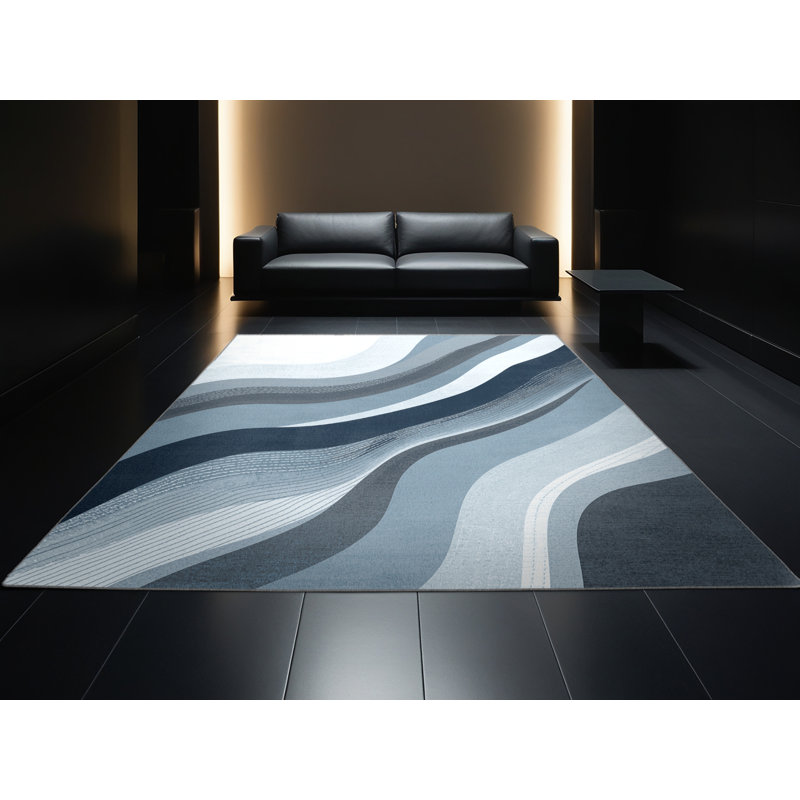 Tapis gris élégant et lavable à la machine Parkchester, 6 X 9