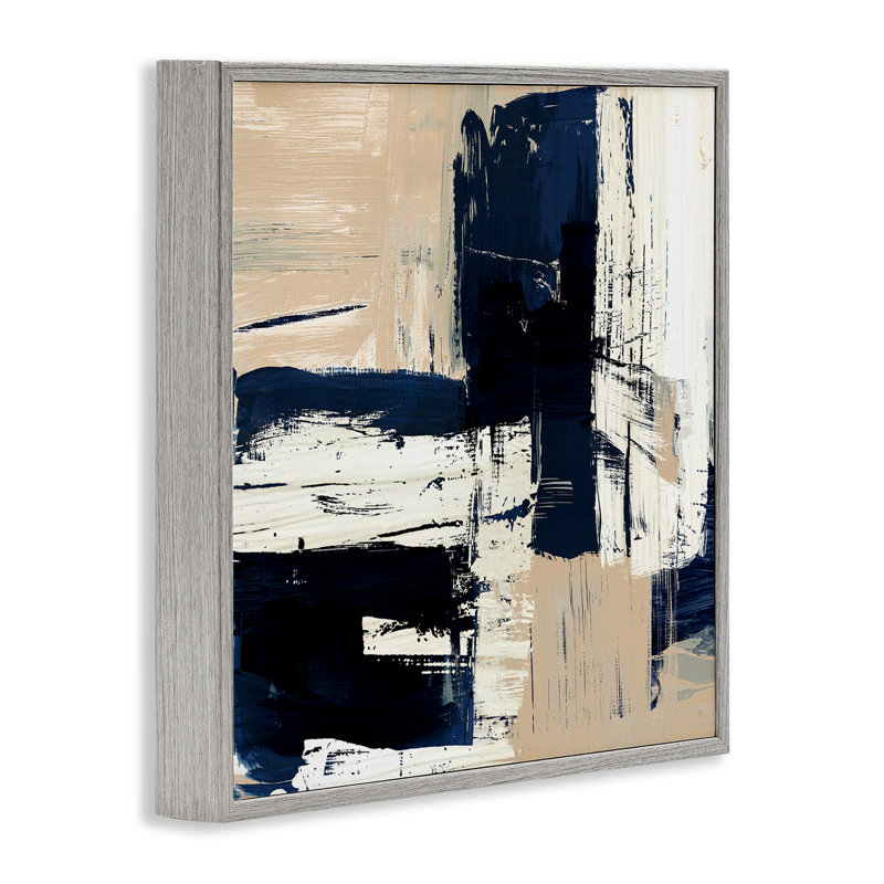 Art giclée encadré gris expressif bleu par Susan Jill, Estampe numérique Farmhouse, H 12 po x l 12 po