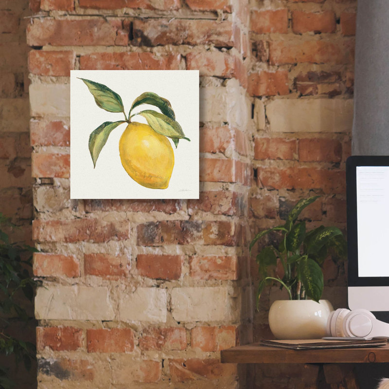 «Le Citron On Cream» par Silvia Vassileva, art mural sur toile, H 12 po x l 12 po