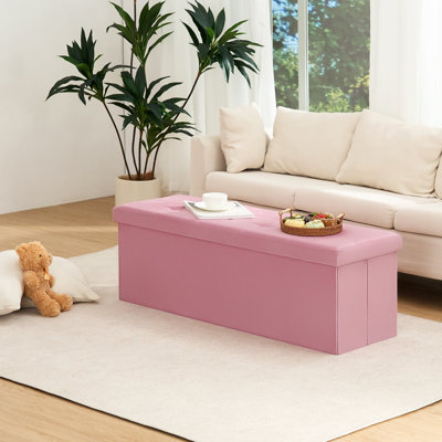 Banc de chambre pliant en velours avec rangement