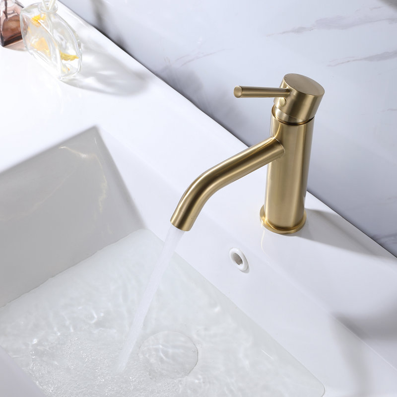 Single-Hole Single-handle Bathroom Faucet, Brushed Gold