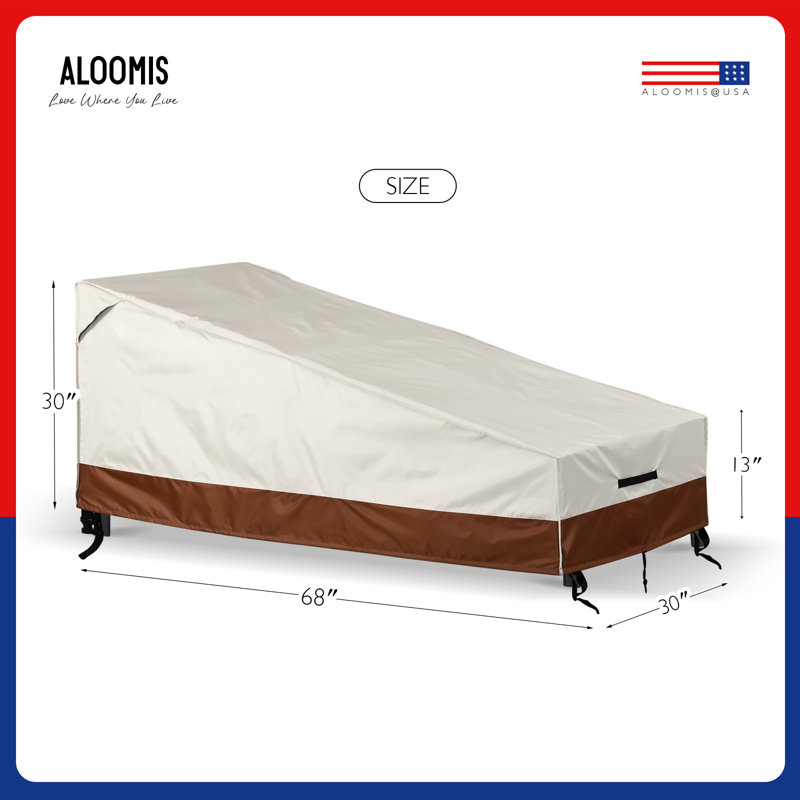 Housse pour chaise longue de patio imperméable l 68 po x P 30 po x H 30 po - Toile robuste 600D pour chaise longue de piscine