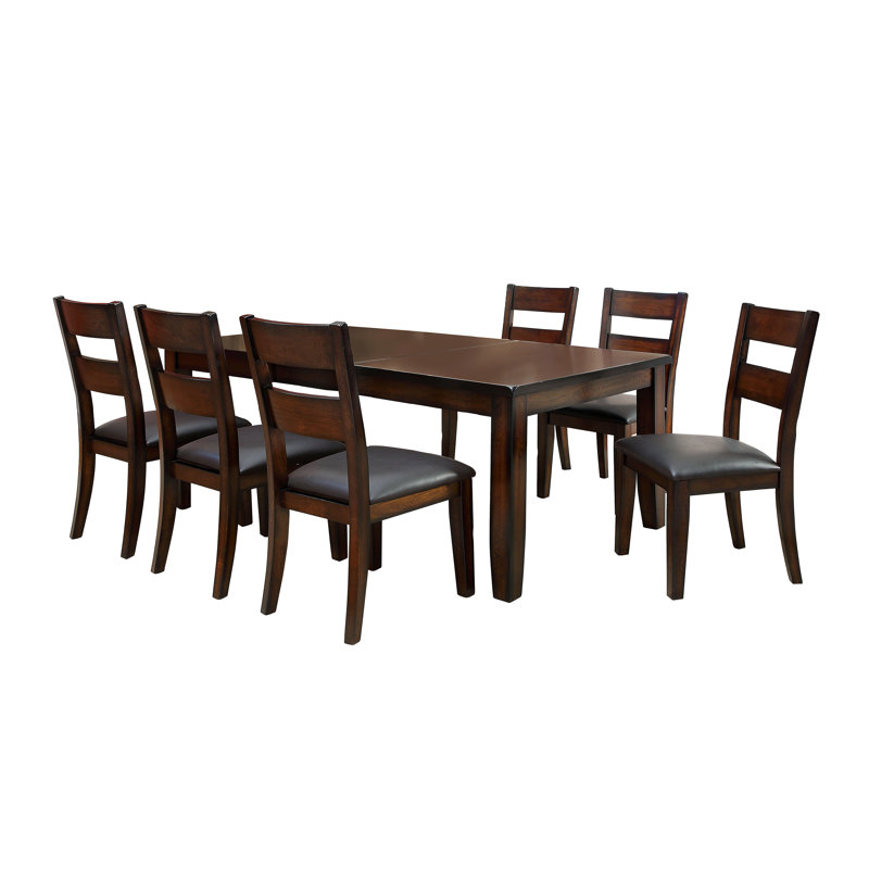 Mcvey 7-Piece Extendable Dining Table Set, 7 Pieces: Table, 6 Chairs