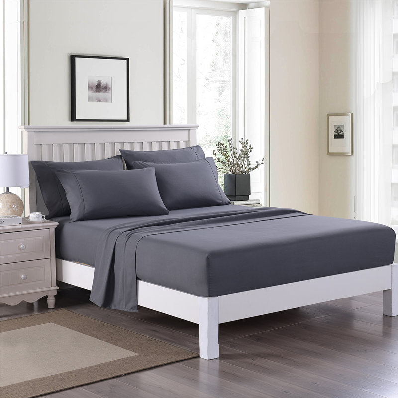Kondo Microfiber Sheet Set, Queen, Gray