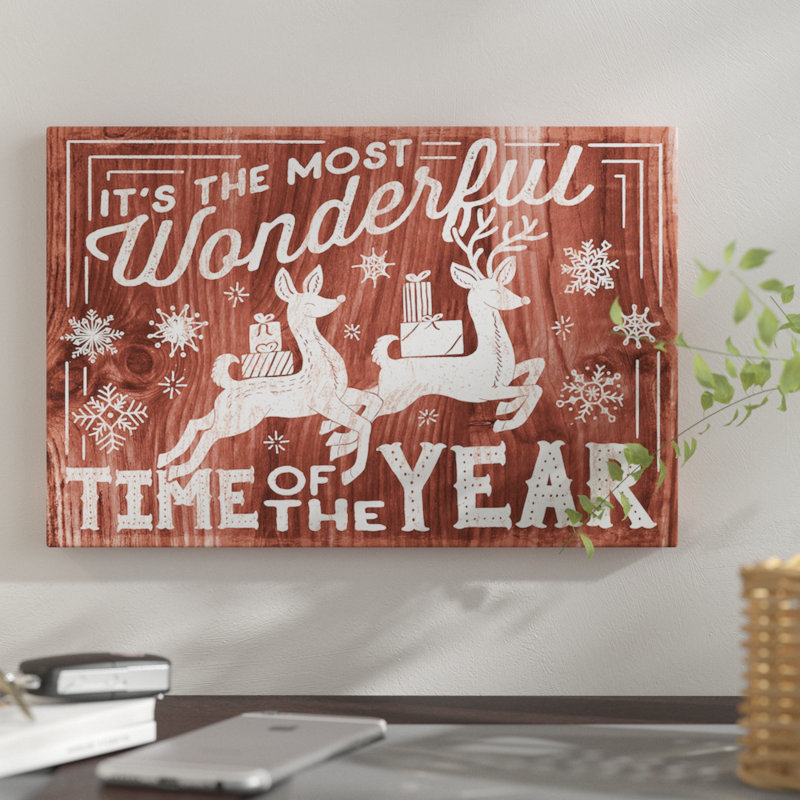 «Rustic Holiday I» par Laura Marshall, reproduction d'art textuel sur toile tendue, H 8 po x l 12 po x P 0,75 po