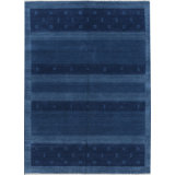 Gabbeh Wool Geometric Area Rug in Navy/Blue