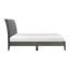 Lit plateforme grand moderne, tête de lit en velours, pieds en bois massif gris, meubles de chambre à coucher, revêtement en tissu sans sommier,-121116456