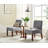 Fabric Accent Chair Set Of 2 With Round Wood Table