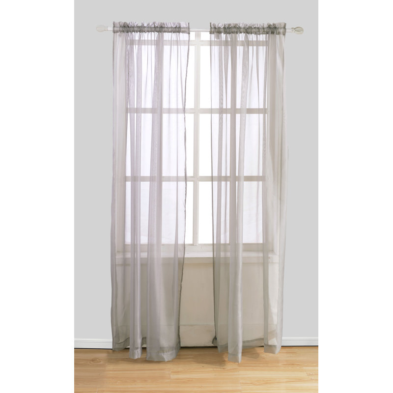 Sheer Curtain Single Panel, Silver