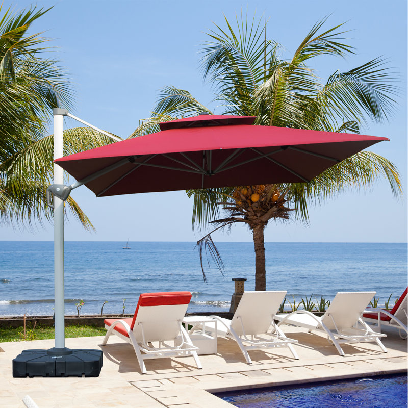 Parasol en porte-à-faux 114,57 po, Bleu marine