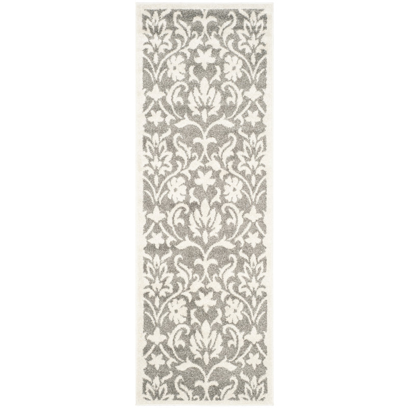 Tapis à motif floral Cirila, Tapis de couloir 2 pi 3 po x 7 pi