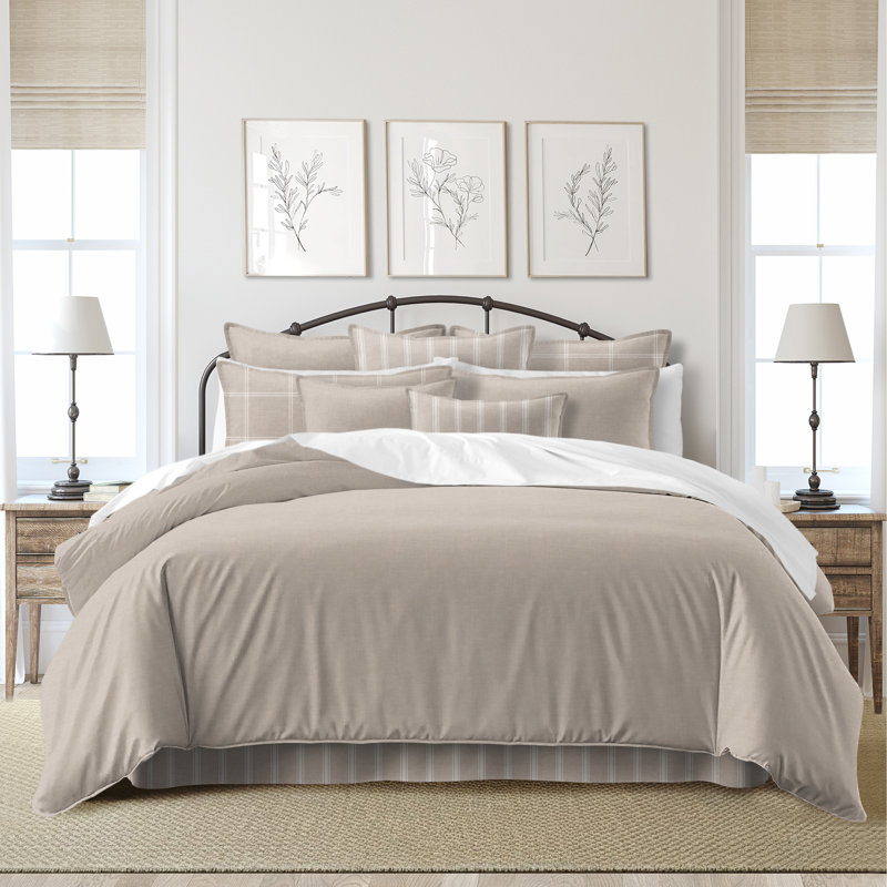 Shay Solid Natural Cotton Coverlet Set  8 Piece, Twin Coverlet + 7 Additional Pieces